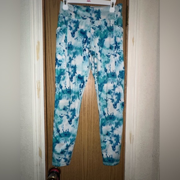 Athletic Works Other - Guc blue tie dye yoga pants with pockets sz10/ 12
